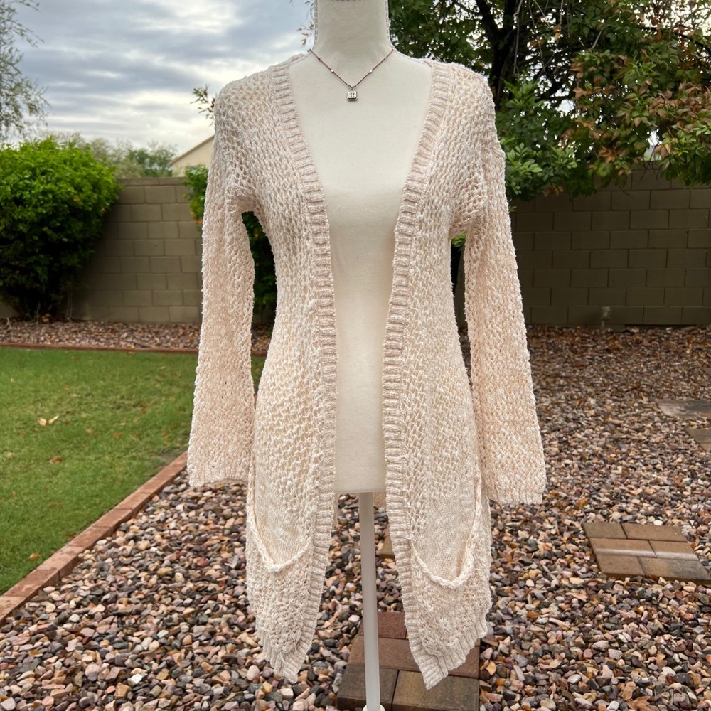 y2k say what long crochet cardigan with pockets